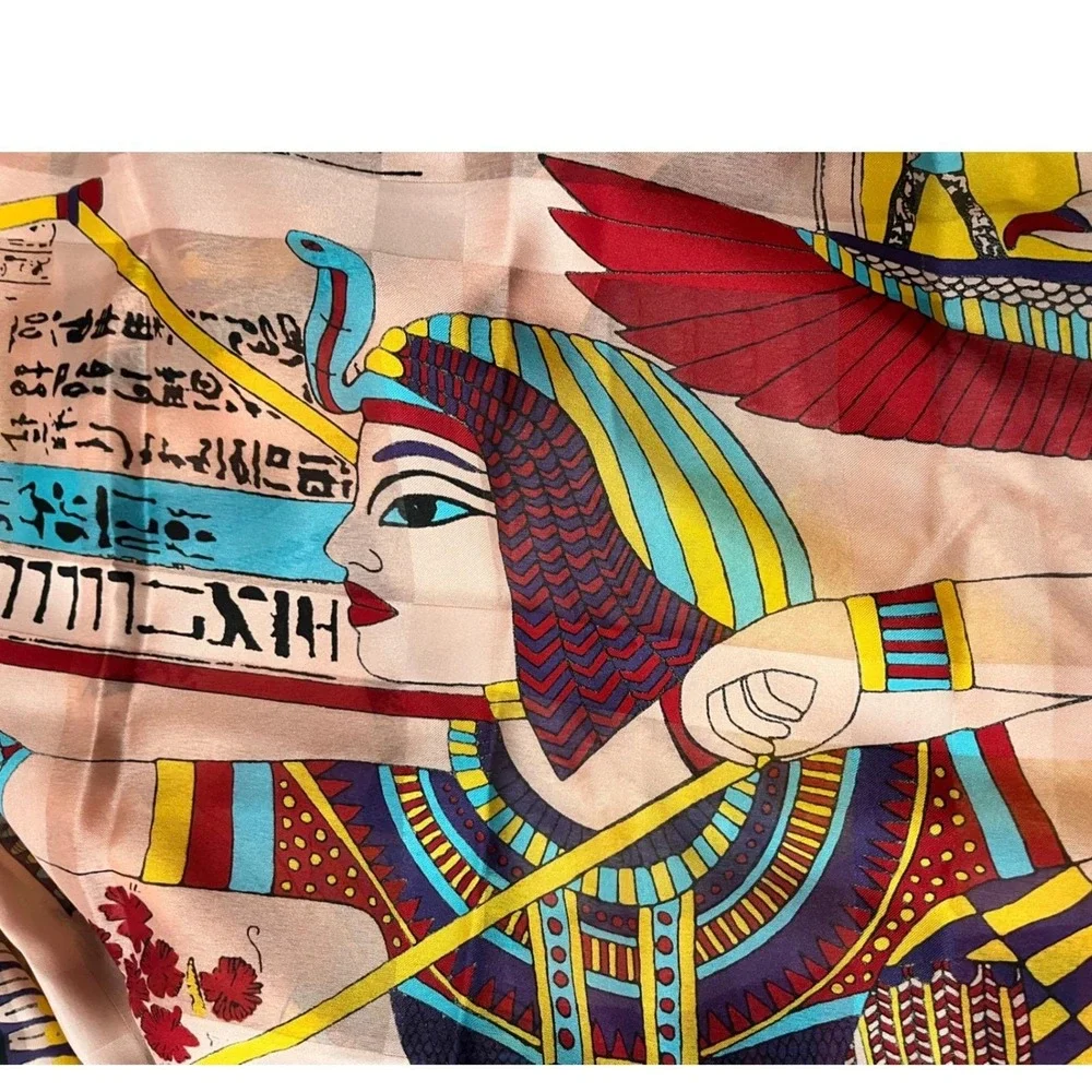 Vintage Mary McFadden Cult of Osiris Scarf /Scarab Holder/Pin/Brooch‎ Egyptian